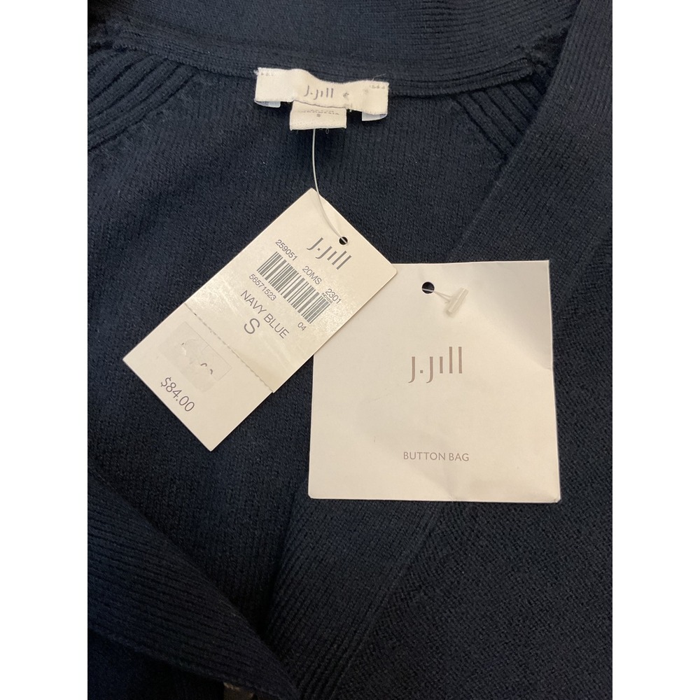 J.Jill Navy Blue V-Neck Button Front Cardigan Sweater Size Small - Picture 7 of 10
